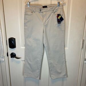 Nautical Jeans Khaki Cropped Pants 5-Pocket NWT Sz 6  Double Button Waist